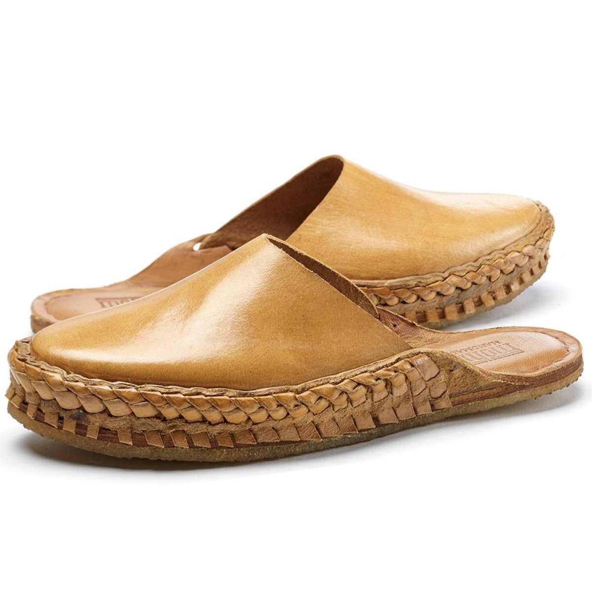 Solid Leather Slide - Natural