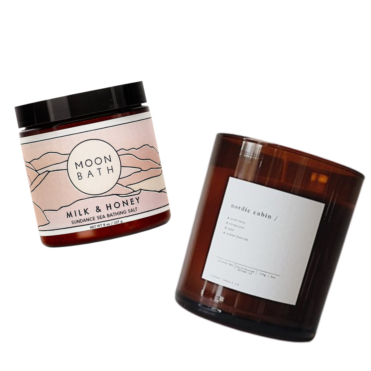 Self Care Gift Set - Bath Salts x Nordic Cabin Candle