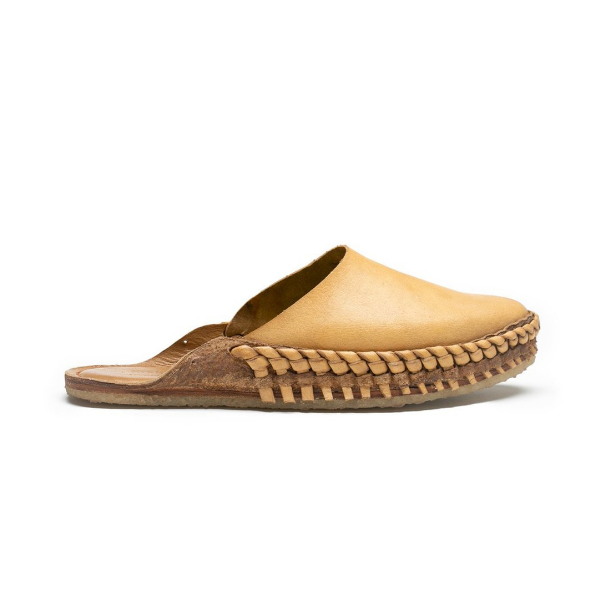 Solid Leather Slide - Natural