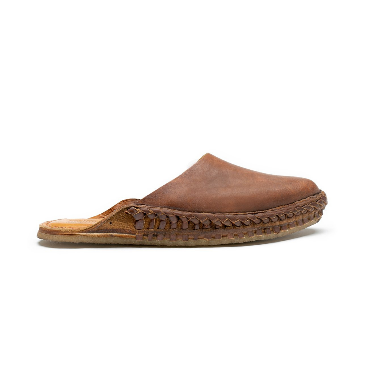 Solid Leather Slide - Oiled Brown
