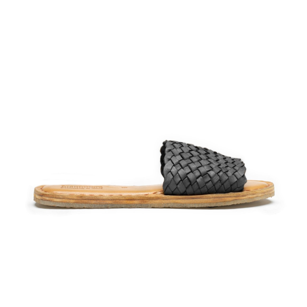 Woven Leather Sandal- Iron-Dyed Black