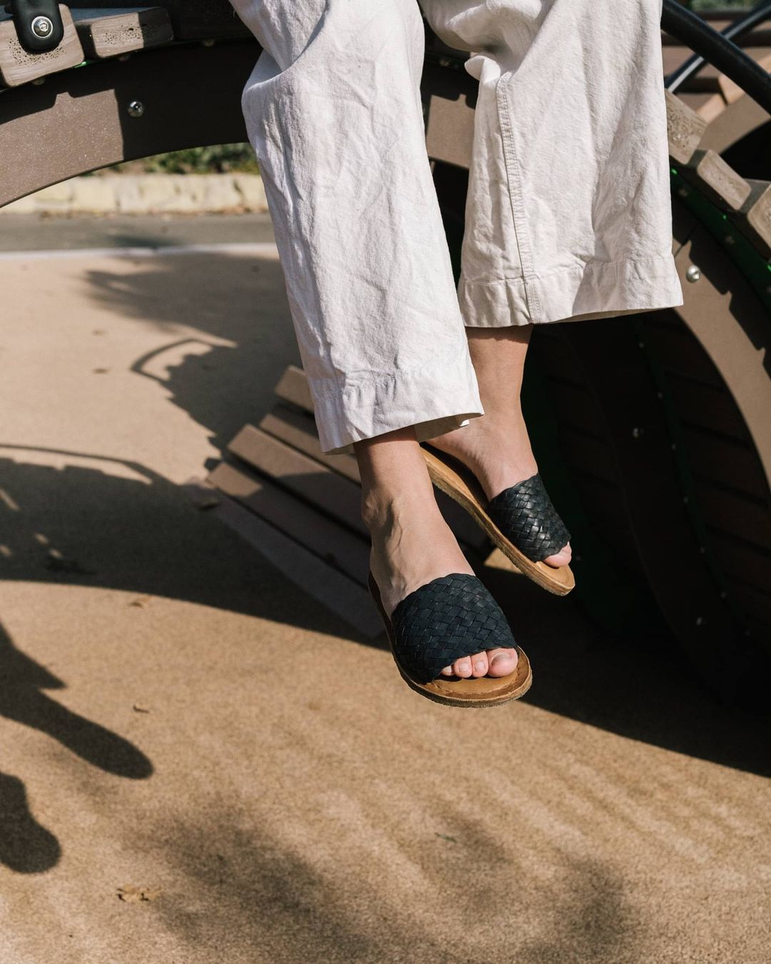 Woven Leather Sandal- Iron-Dyed Black