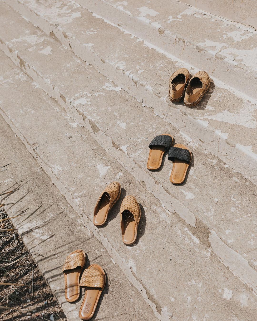 Woven Leather Sandal- Iron-Dyed Black