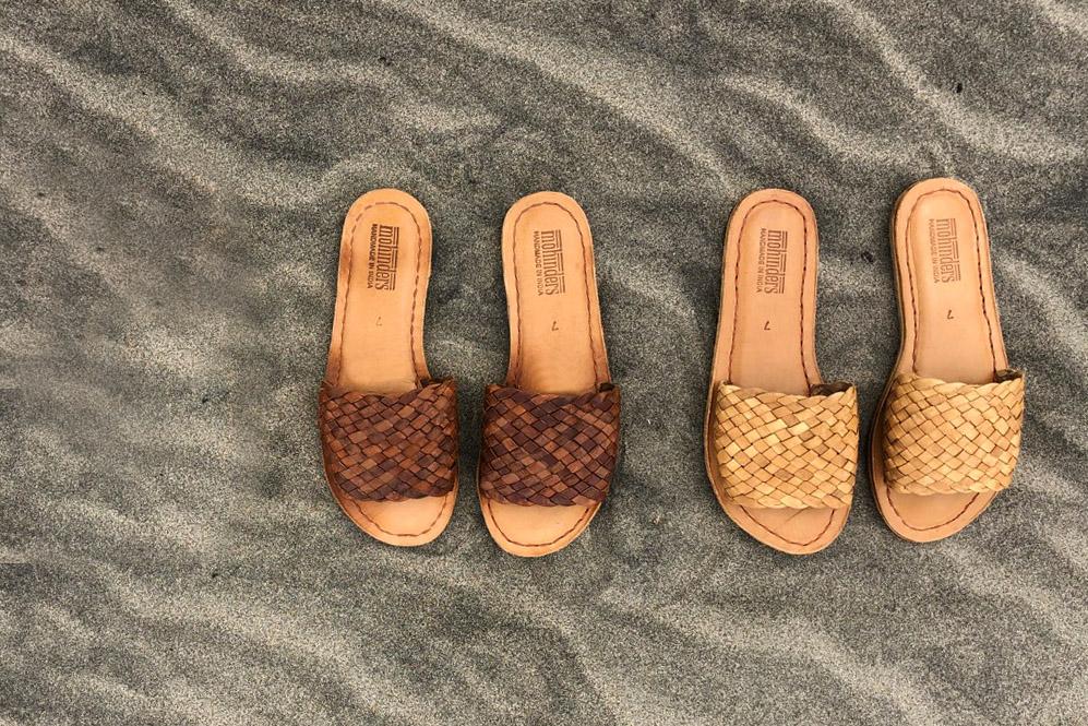 Woven Leather Sandal- Oiled Brown